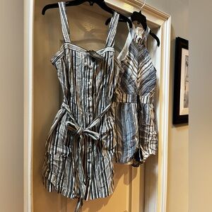 Striped short rompers
